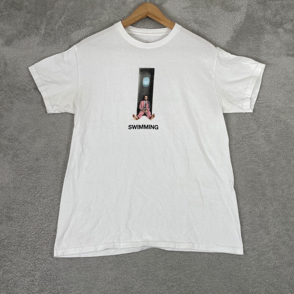 Mac Miller Shirt Mens Medium White Swimming Album Tracklist Hip Hop Rap Merch